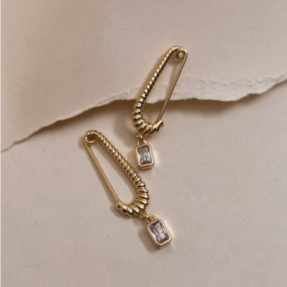 Luv AJ Safety Pin Earrings